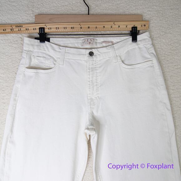 New! Jen 7 by 7 for All Mankind ivory white cropped wide leg jeans, size 12 - Picture 3 of 13